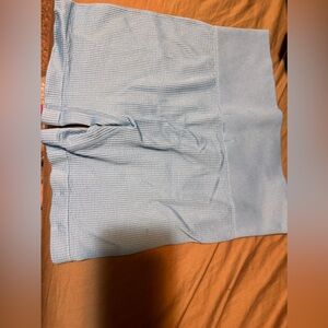 Bright neon blue workout biker shorts